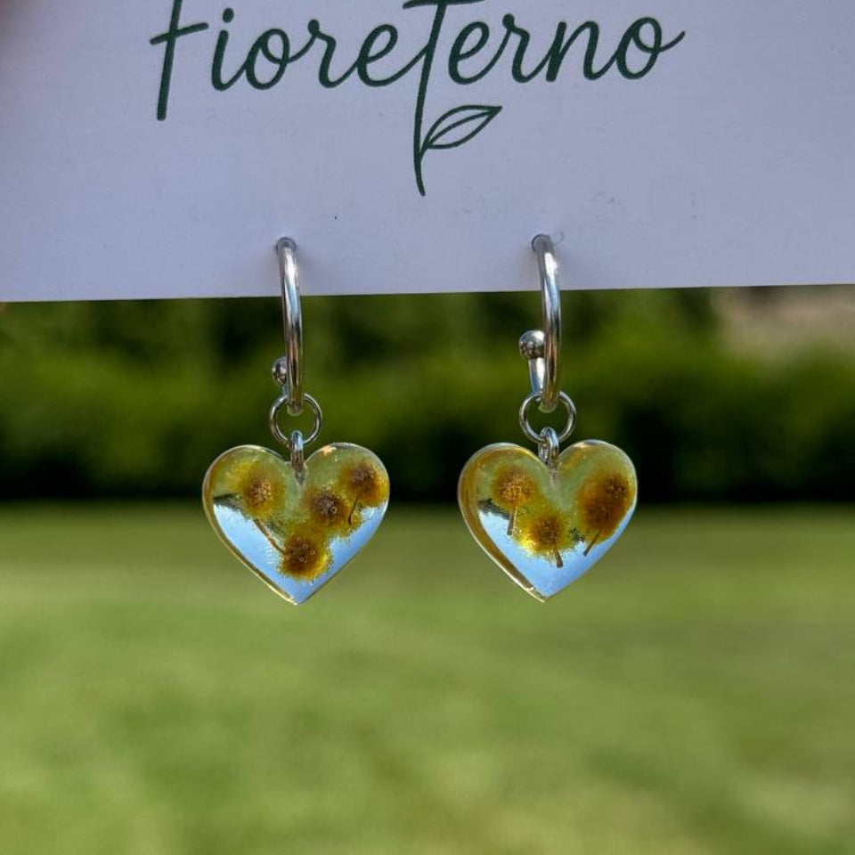 Orecchini Cuore di Mimosa- Bombato Big