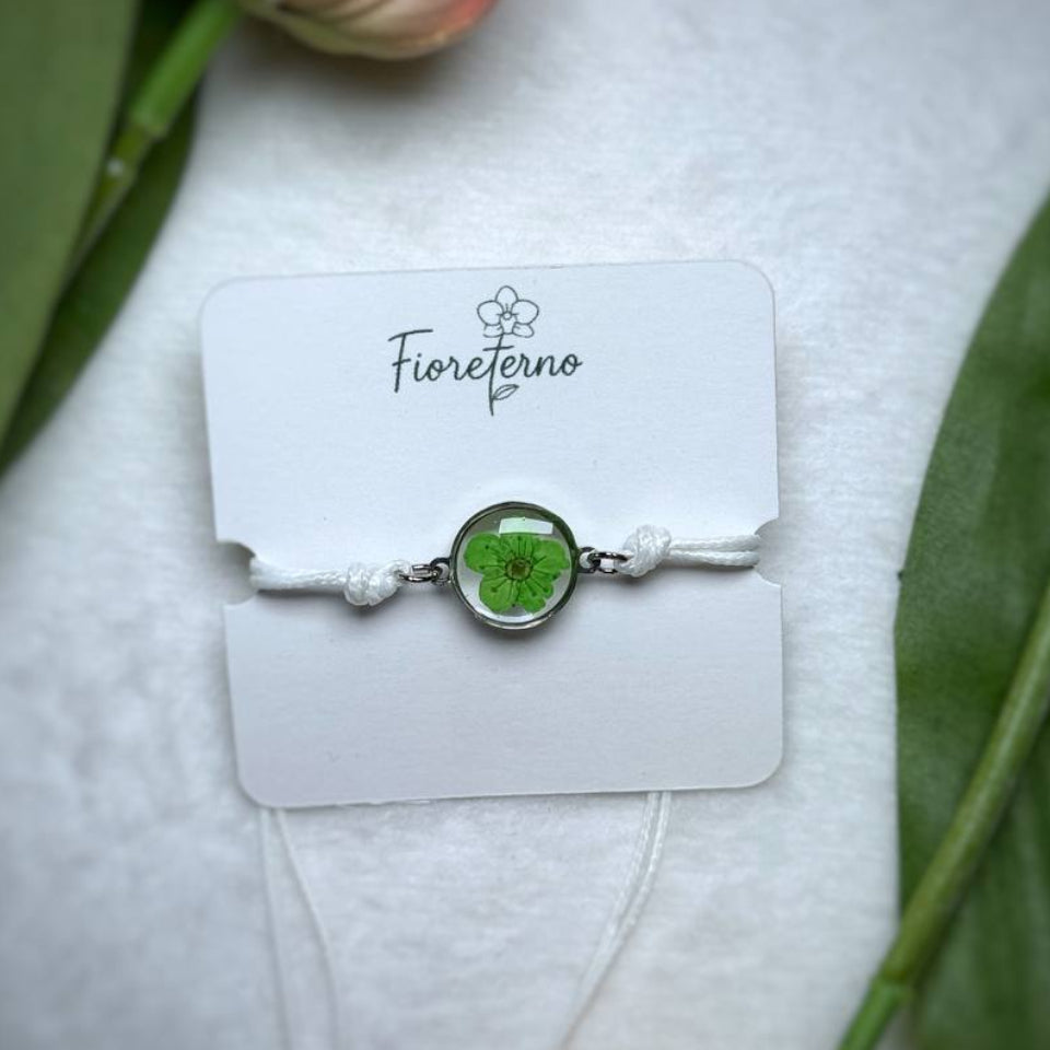 Bracciale cordino regolabile con fiore Narciso Selvatico