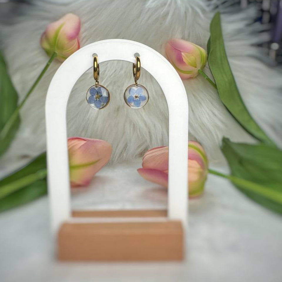 Orecchini pendenti in acciaio inossidabile con Non ti Scordar di Me