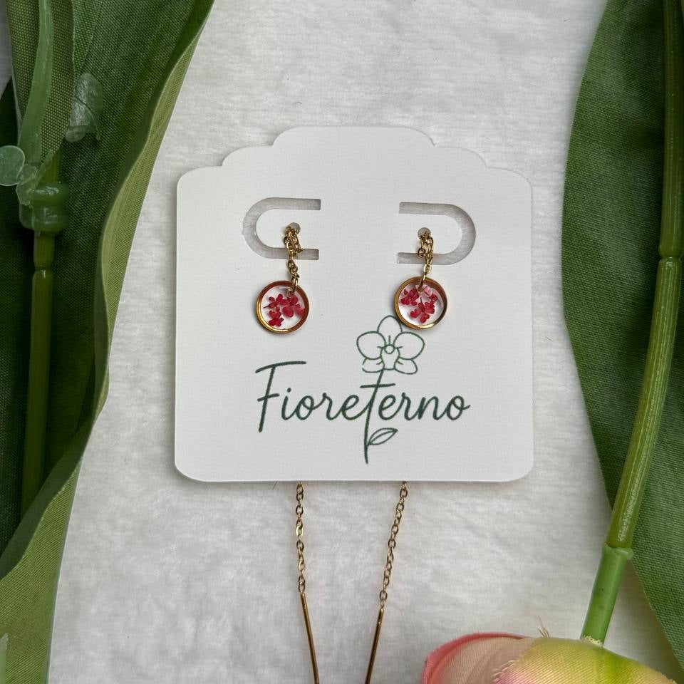 Orecchini pendenti in acciaio inossidabile con fiorellini Pizzo della Regina Anna