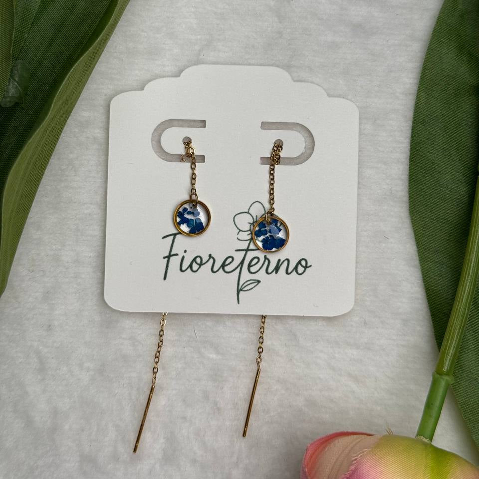 Orecchini pendenti in acciaio inossidabile con fiorellini Pizzo della Regina Anna